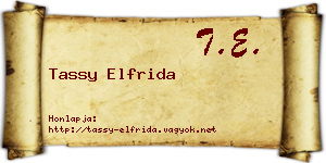Tassy Elfrida névjegykártya